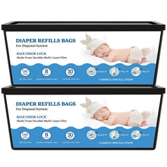 eiekako diaper refill bags for Genie Easy Roll with seven-layer odor lock keeps nursery fresh