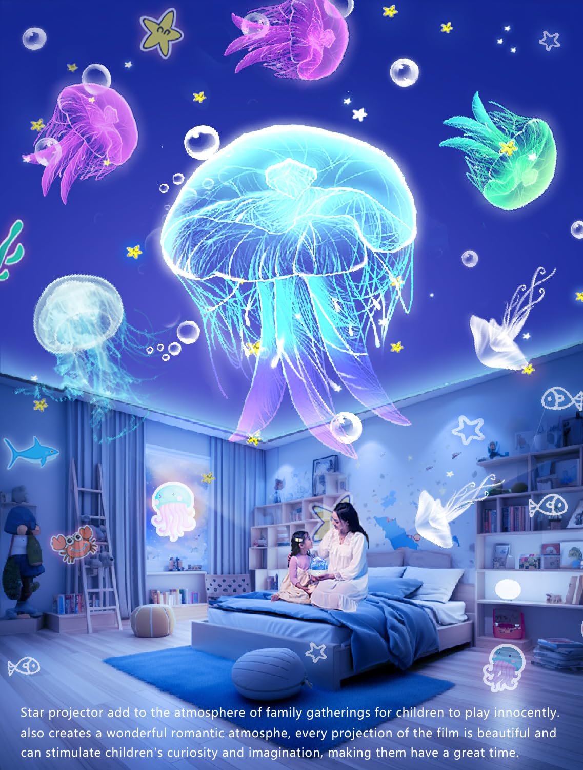 Eigther six color modes provide customizable mood lighting