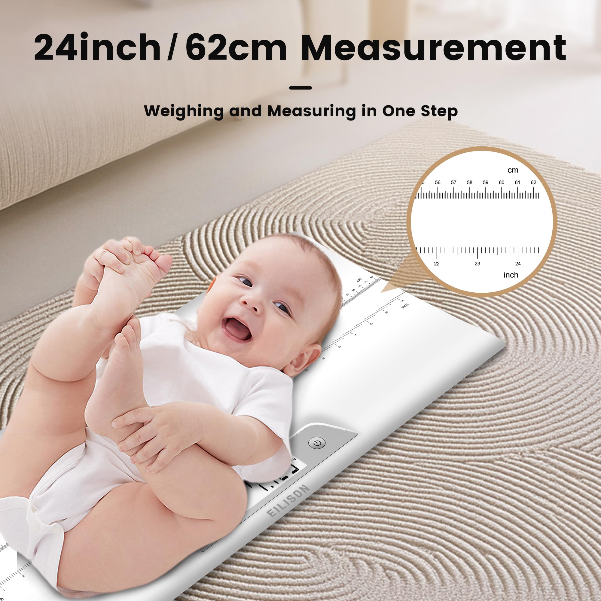 EILISON baby-scale digital LCD display offers easy readability during weighing.