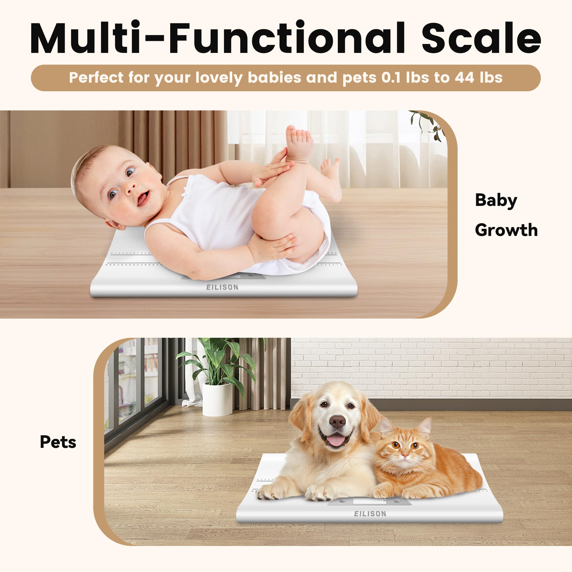 EILISON baby-scale height measurement feature supports growth tracking for toddlers.