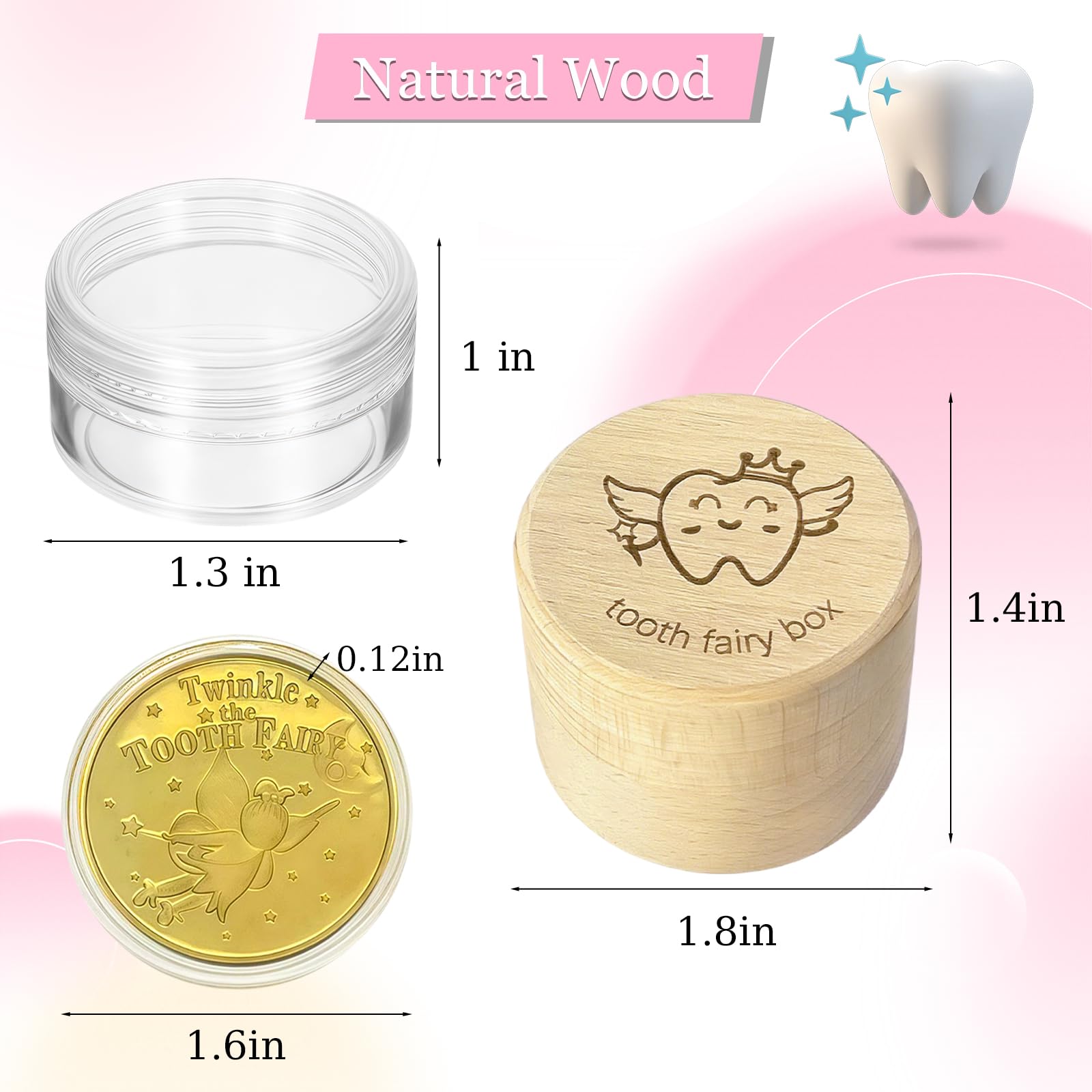 Eiohiuy tooth fairy box transparent container shows secure dry storage for a lost tooth.