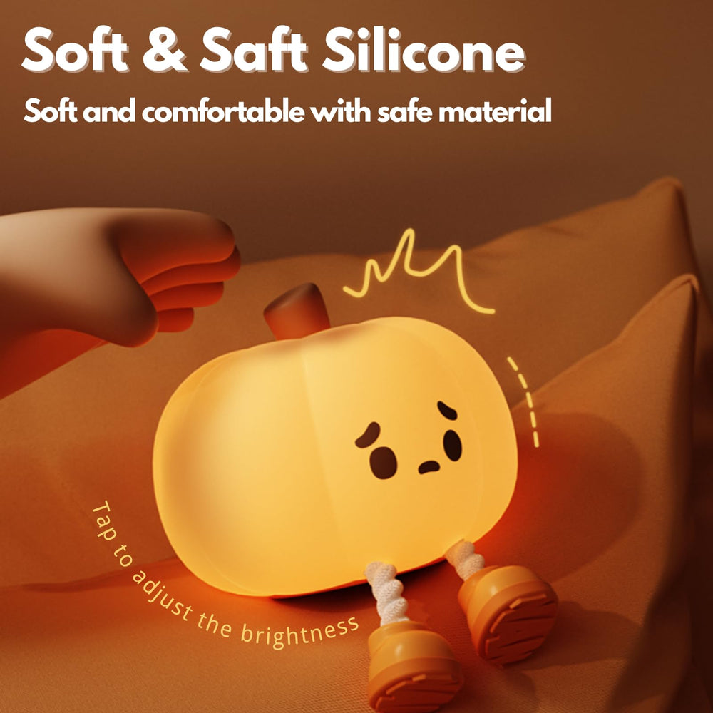 eirix Pumpkin Night Light touch controls for easy brightness adjustment