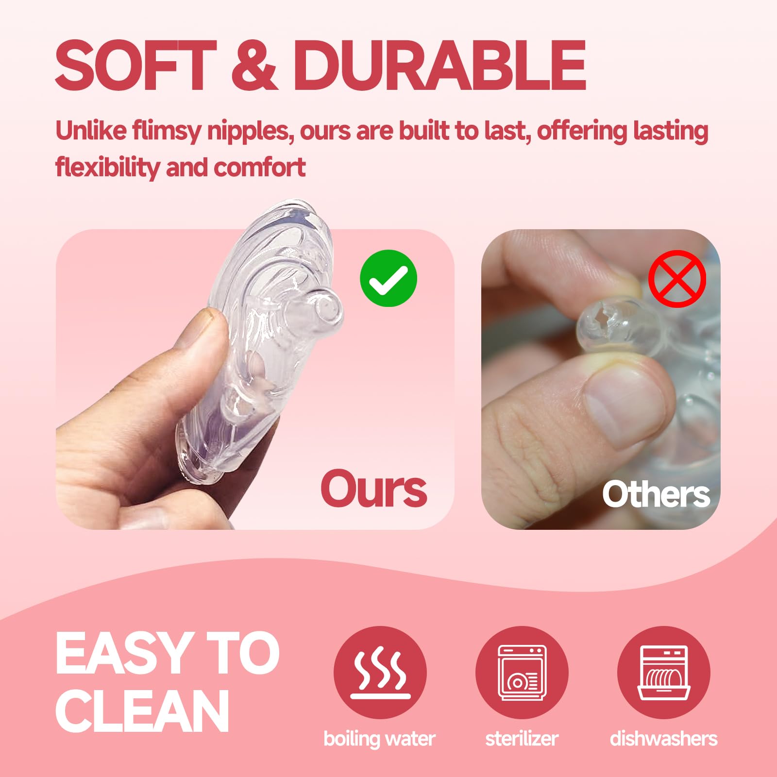 Eiszhjk fast flow nipple designed for babies 6+ months for smoother feeding