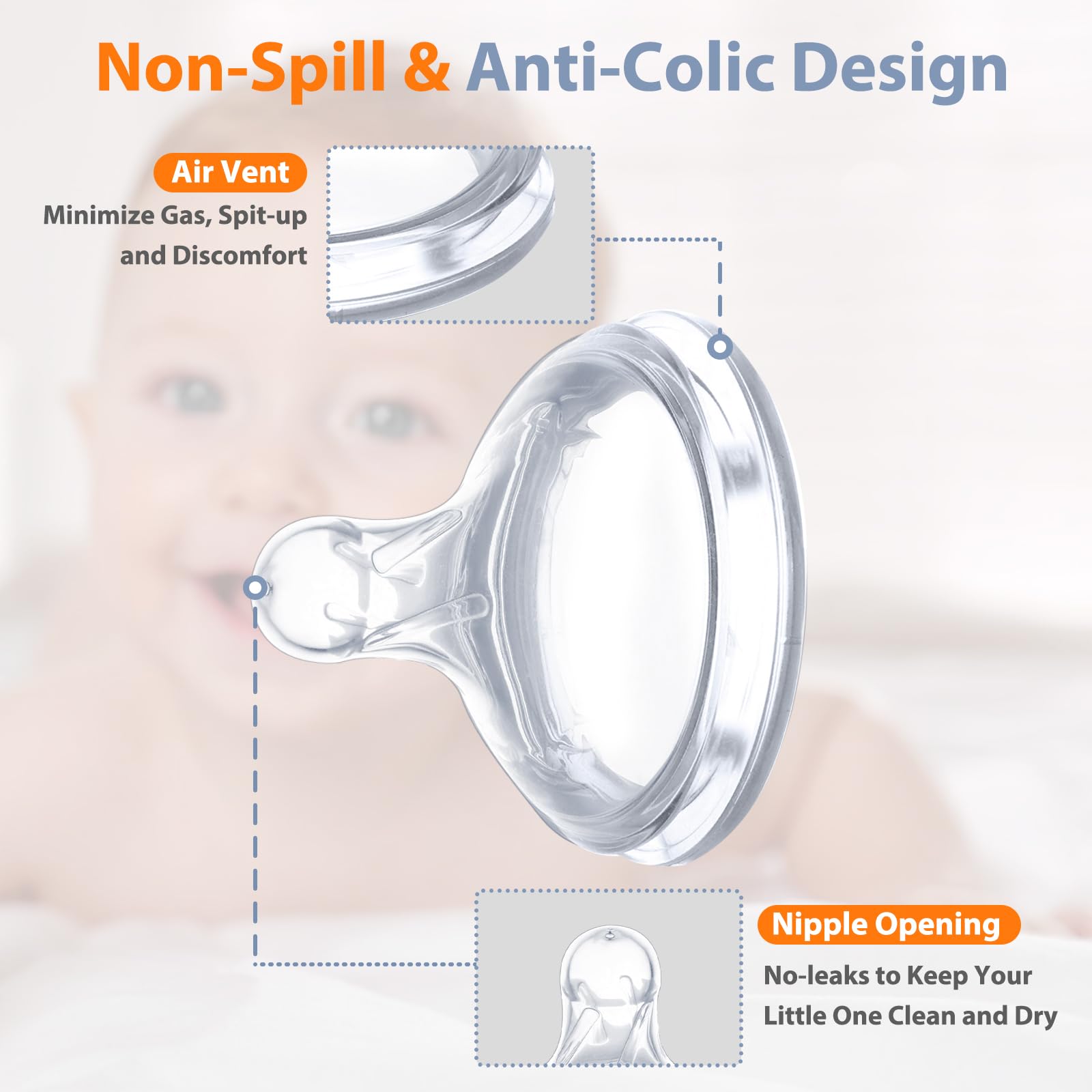 Eiszhjk breast-like shape nipples encourage a natural latch during bottle feeding transitions.