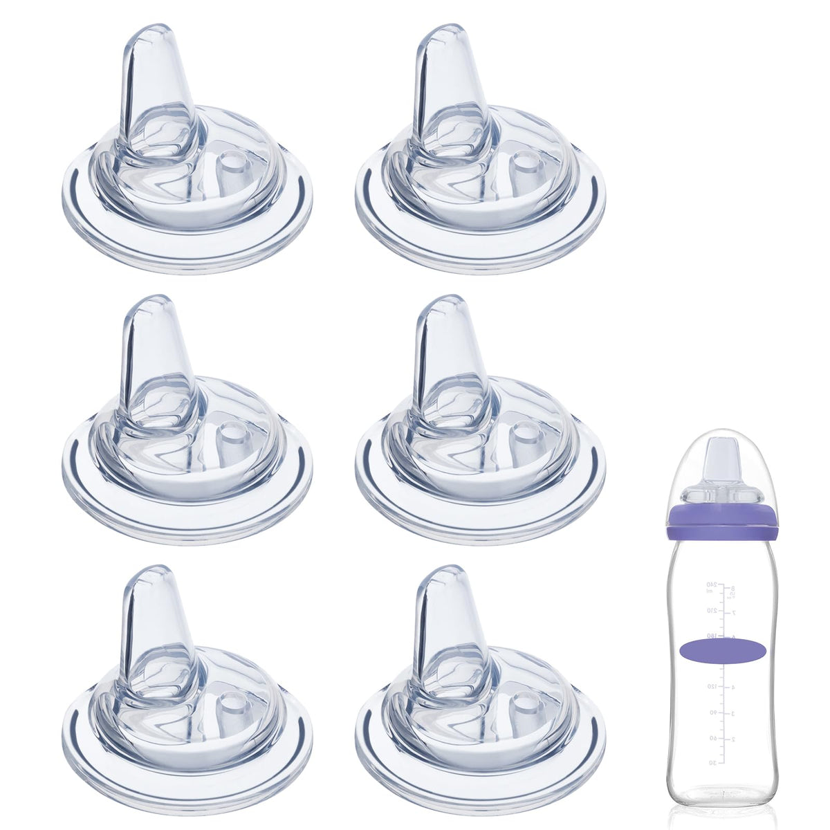 Eiszhjk Lansinoh-compatible sippy nipples for easy bottle-to-cup transition.