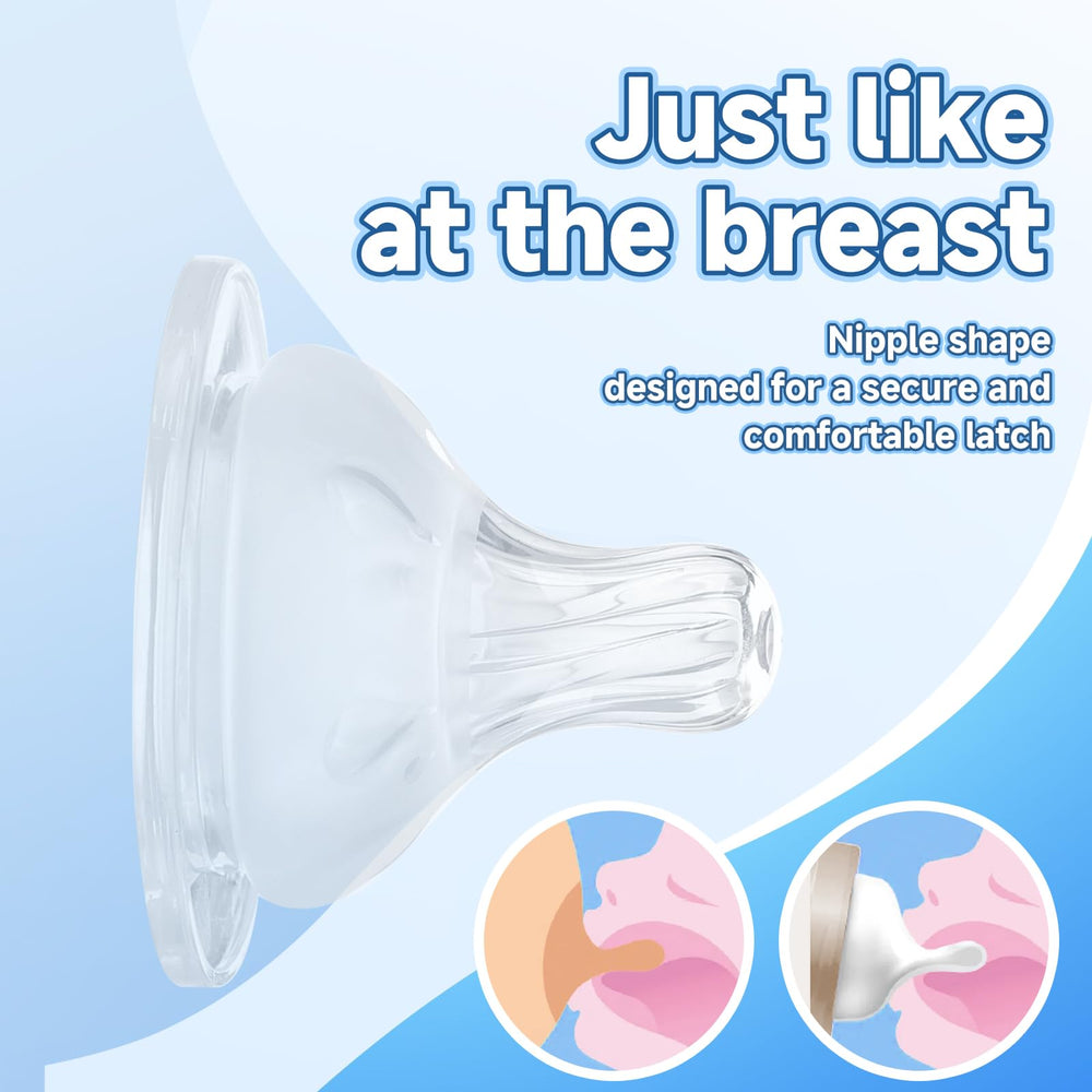 Eiszhjk soft silicone nipples provide gentle, comfortable feeding for babies.