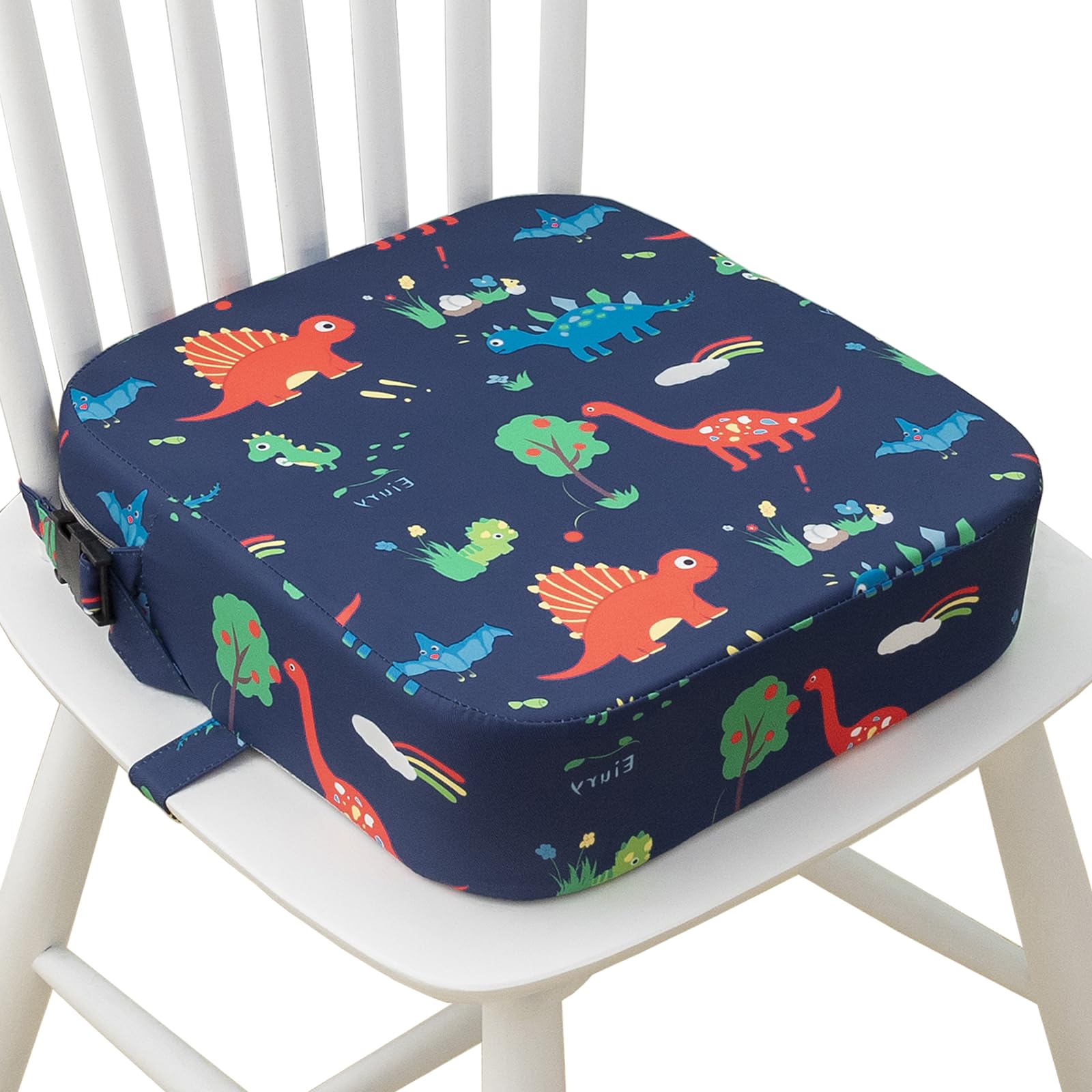 Eiury booster seat on a chair elevates toddler dining height for comfortable meals