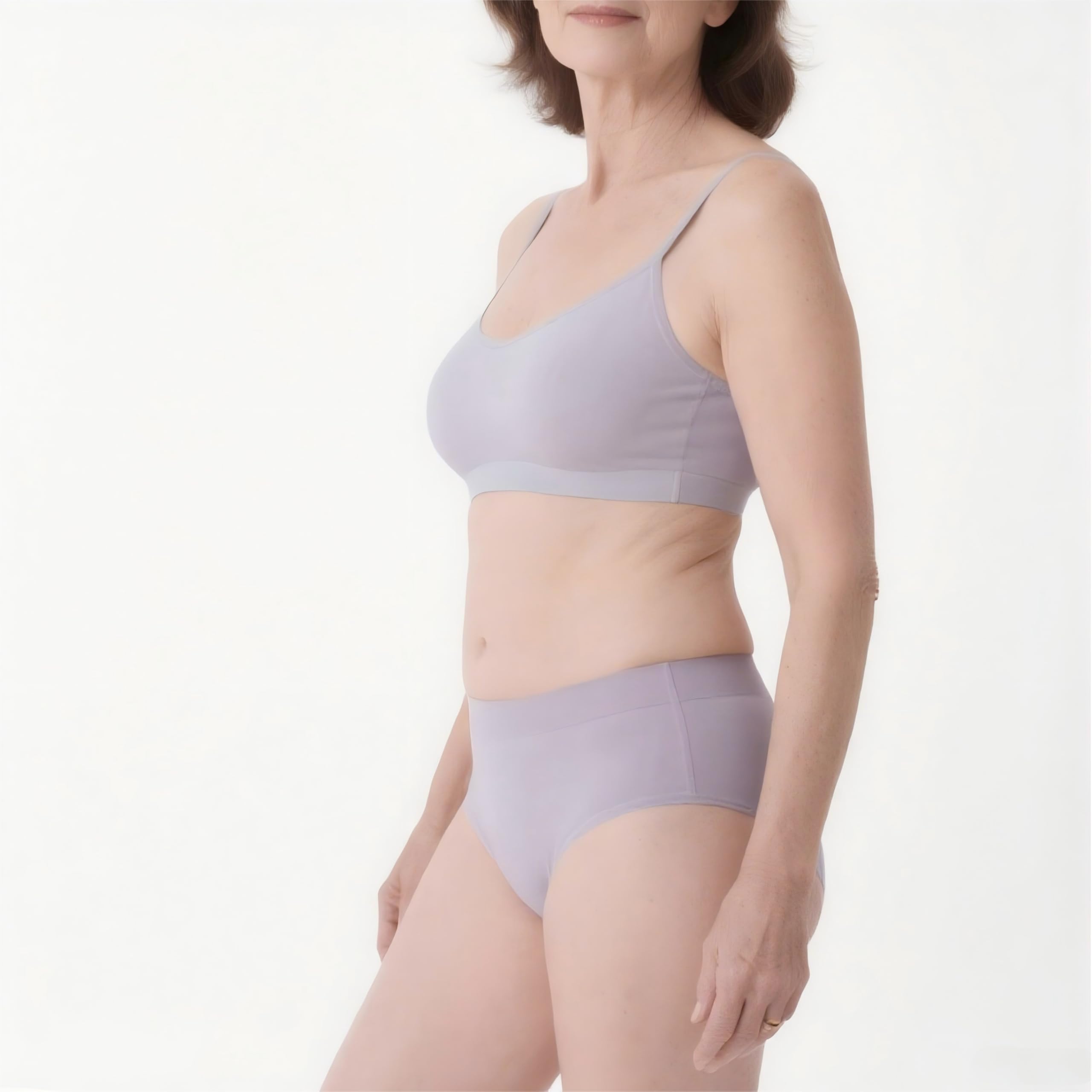 EIZNIZ Lilac high-waisted underwear front view with matte finish for discreet wear.