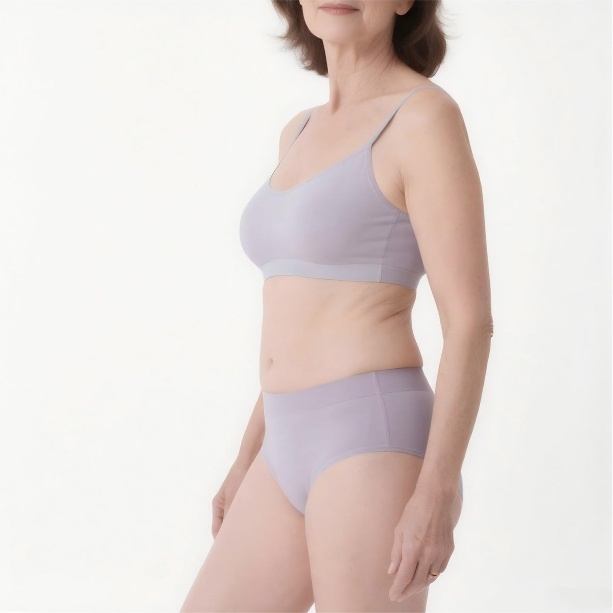 EIZNIZ women's lilac high-waisted underwear, front view, discreet under clothing
