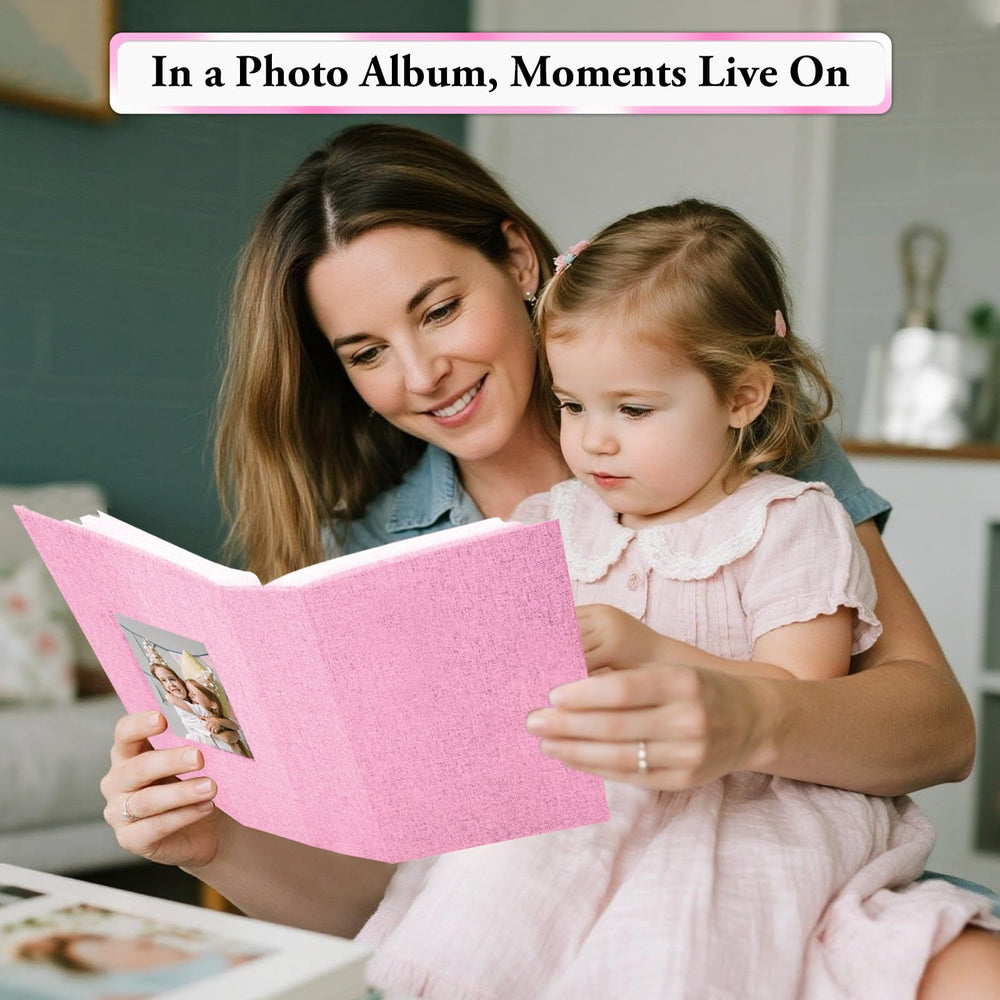 Elegant EJBLFE pink linen photo album, gift-ready and memory-friendly.