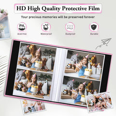 EJBLFE 4x6 album holds 200 photos across 50 black sheets for versatile storage.