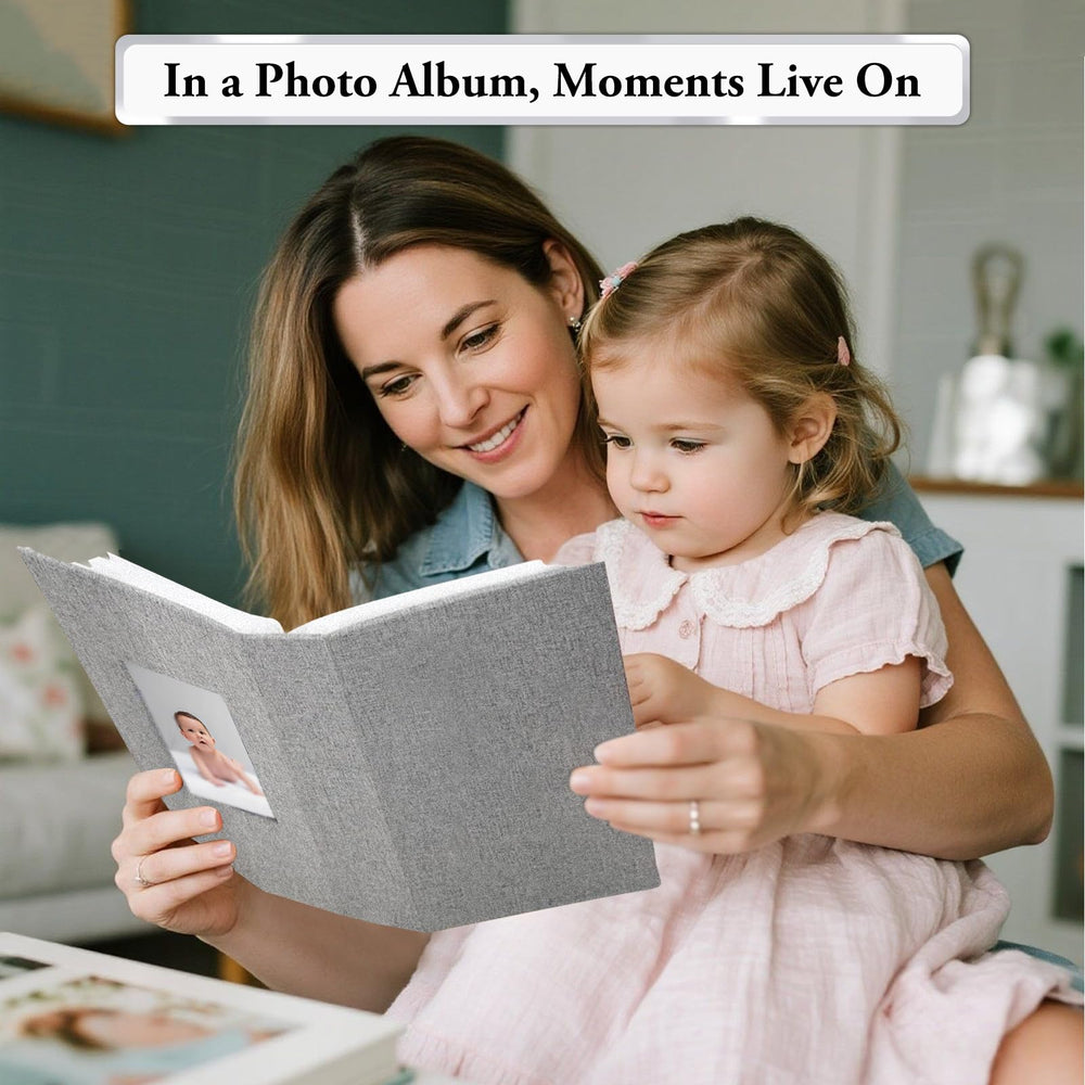 Compact 6.5 by 5 by 1.8 inch album fits neatly on a shelf.