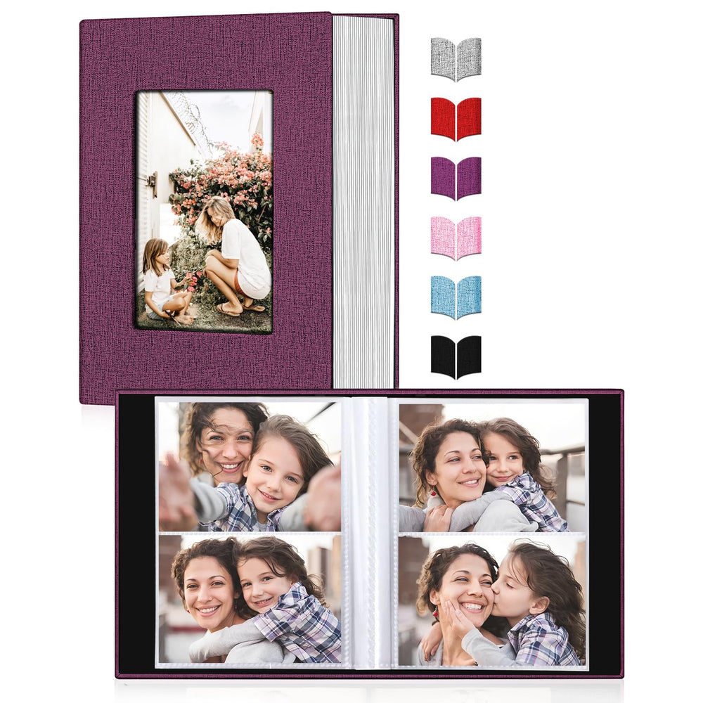 EJBLFE 4x6 linen cover purple photo album for durable family memories