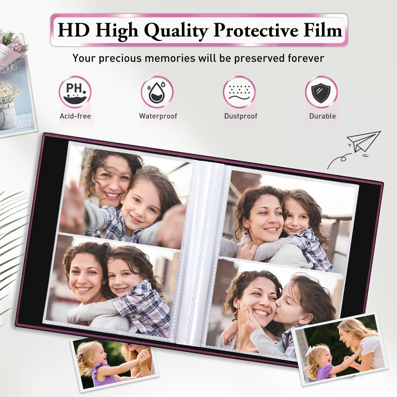 EJBLFE 50 black sheets keep photos neatly stored and protected
