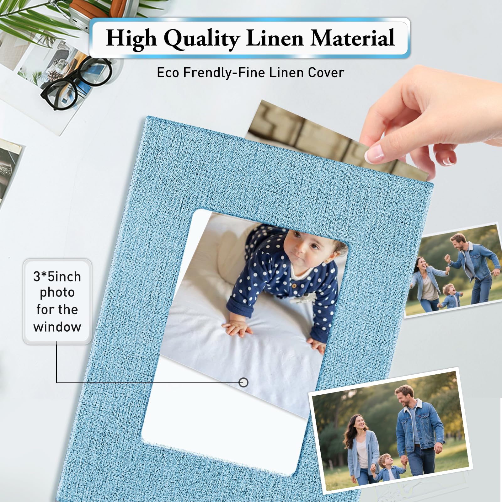 Sturdy hardcover design protects memories for years in EJBLFE photo album.