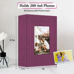 EJBLFE album holds 200 photos in 4x6 size for organized keepsakes