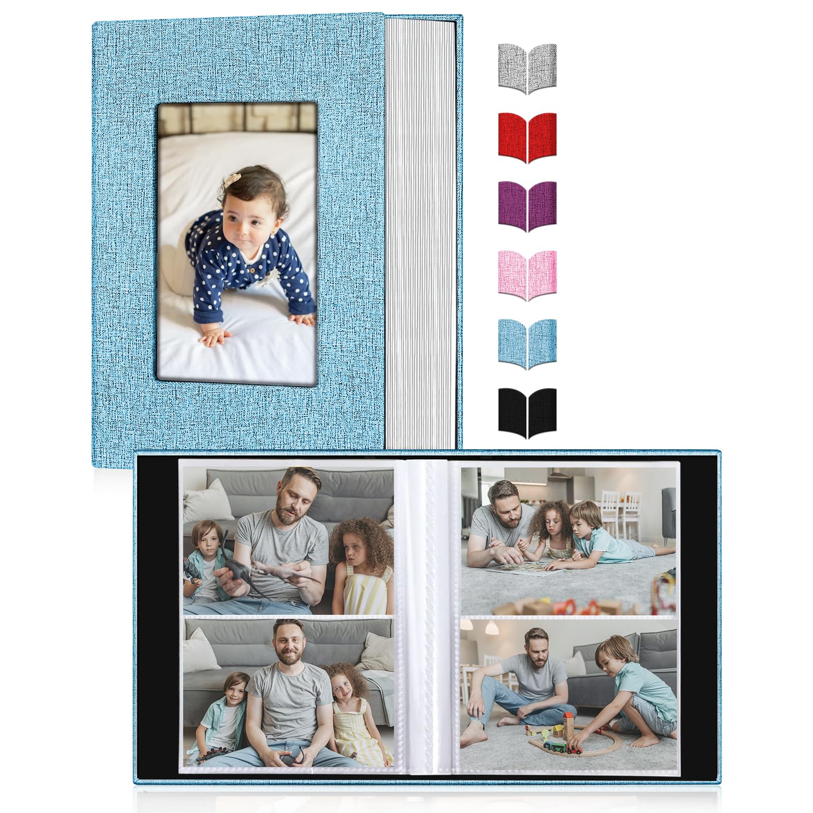 Slide-in pockets keep 200 photos securely in a stylish EJBLFE album.