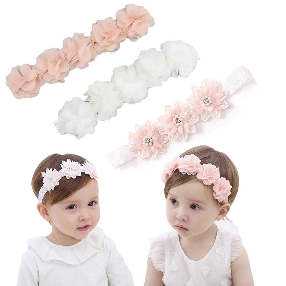 Ejoyous baby headbands set in three colors for everyday wear.