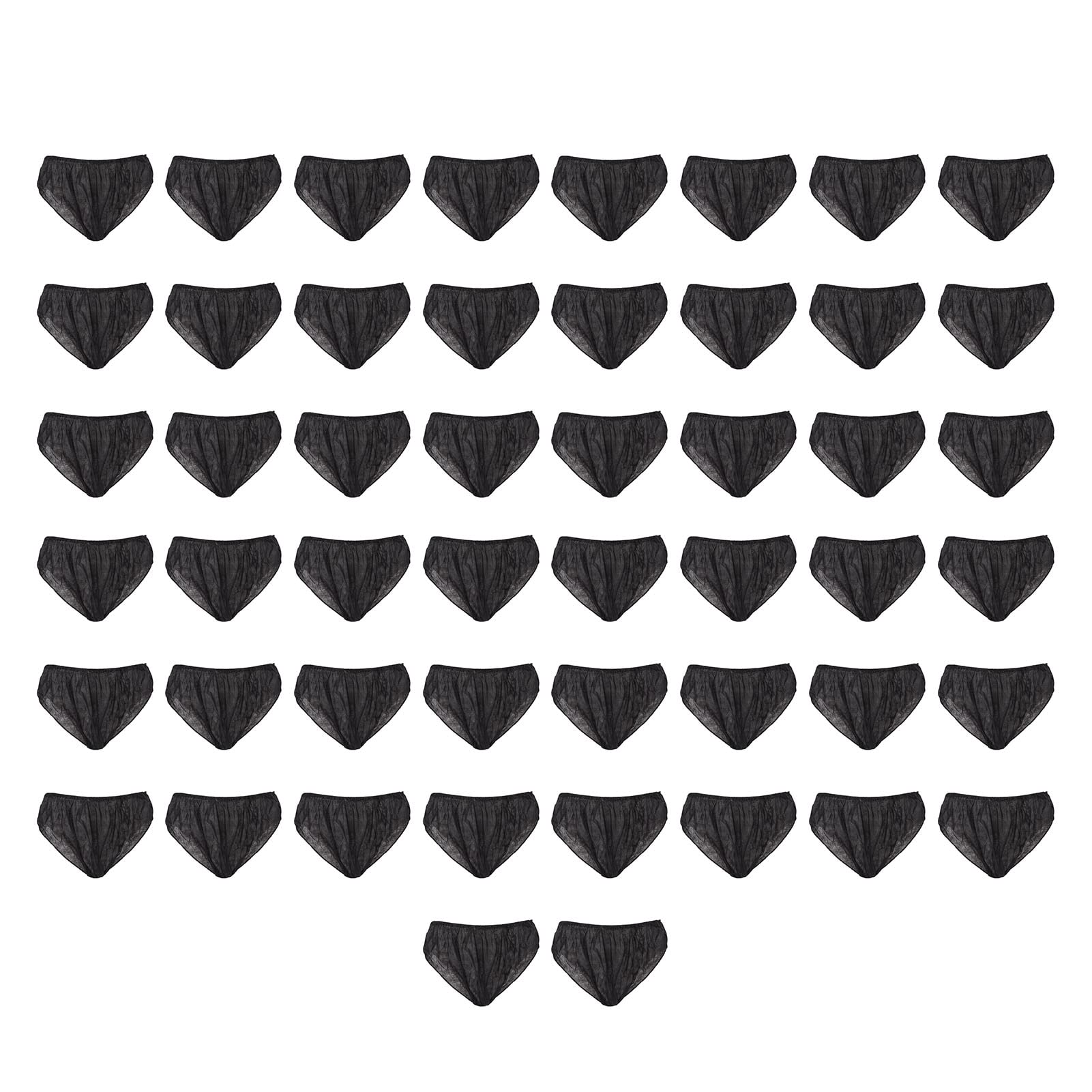 Ejoyous disposable black panty, 50-piece pack for travel and quick changes.