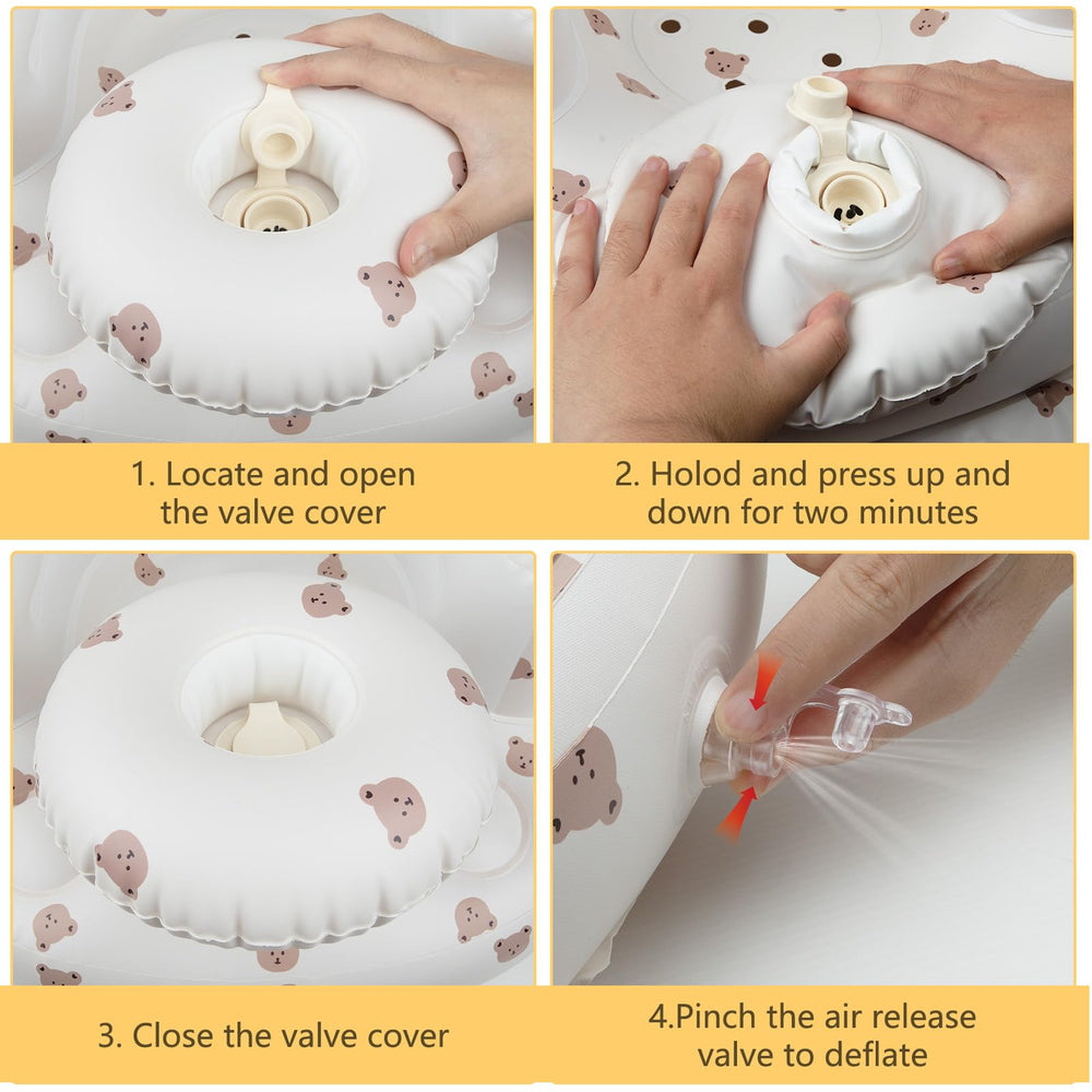 Compact folded EKEPE baby seat ready for travel.