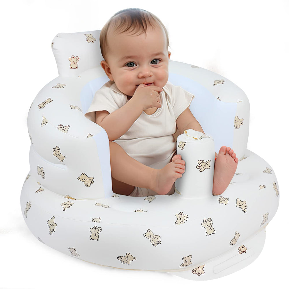 EKEPE Bear inflatable baby seat with built-in air pump for quick setup and safety.
