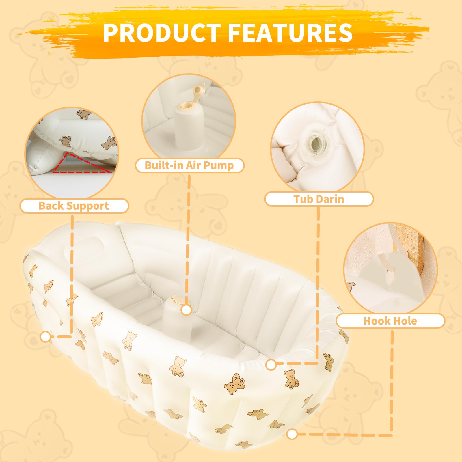 EKEPE Bear portable bath on beach or campsite for outdoor use