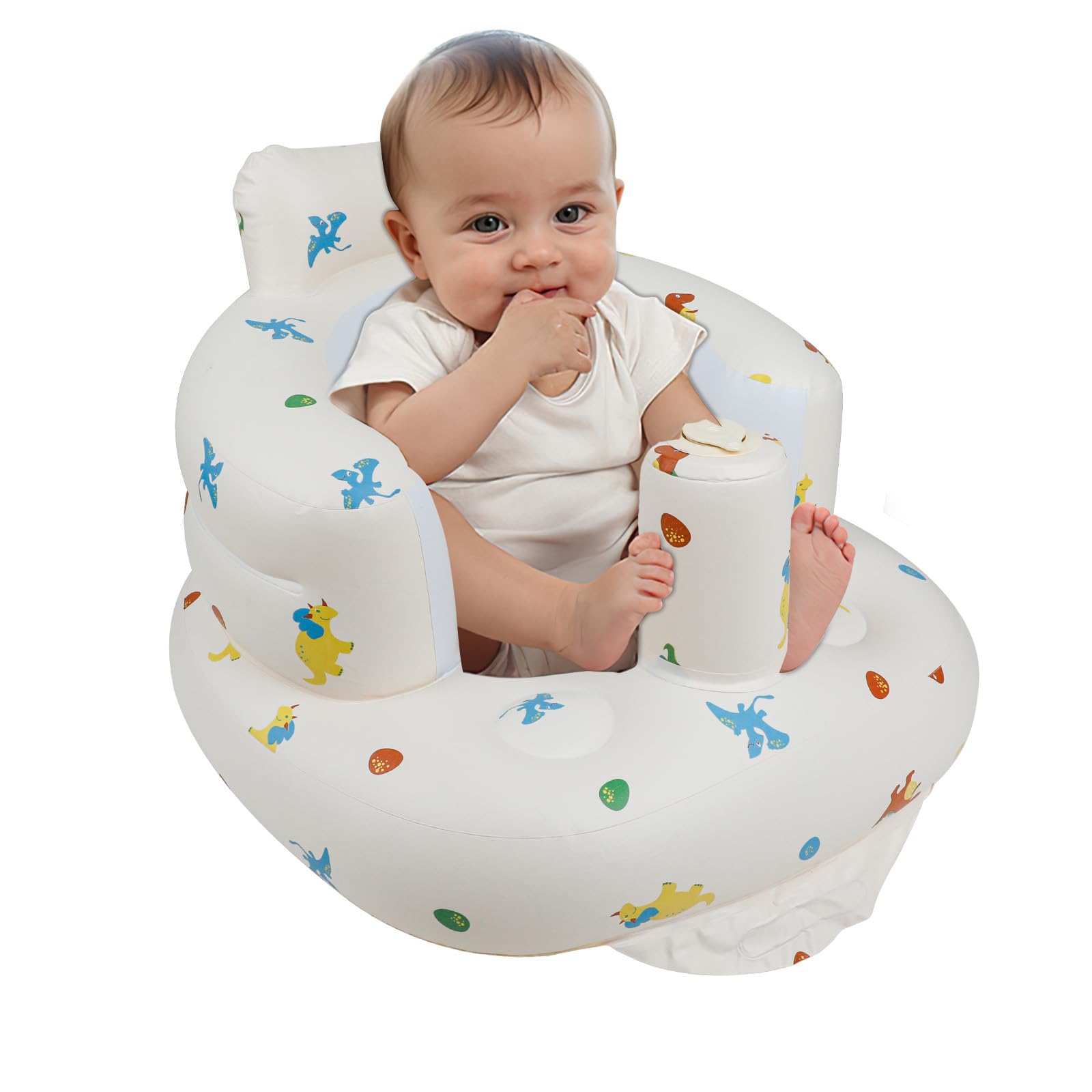 EKEPE dinosaur inflatable baby seat with built-in pump for quick setup