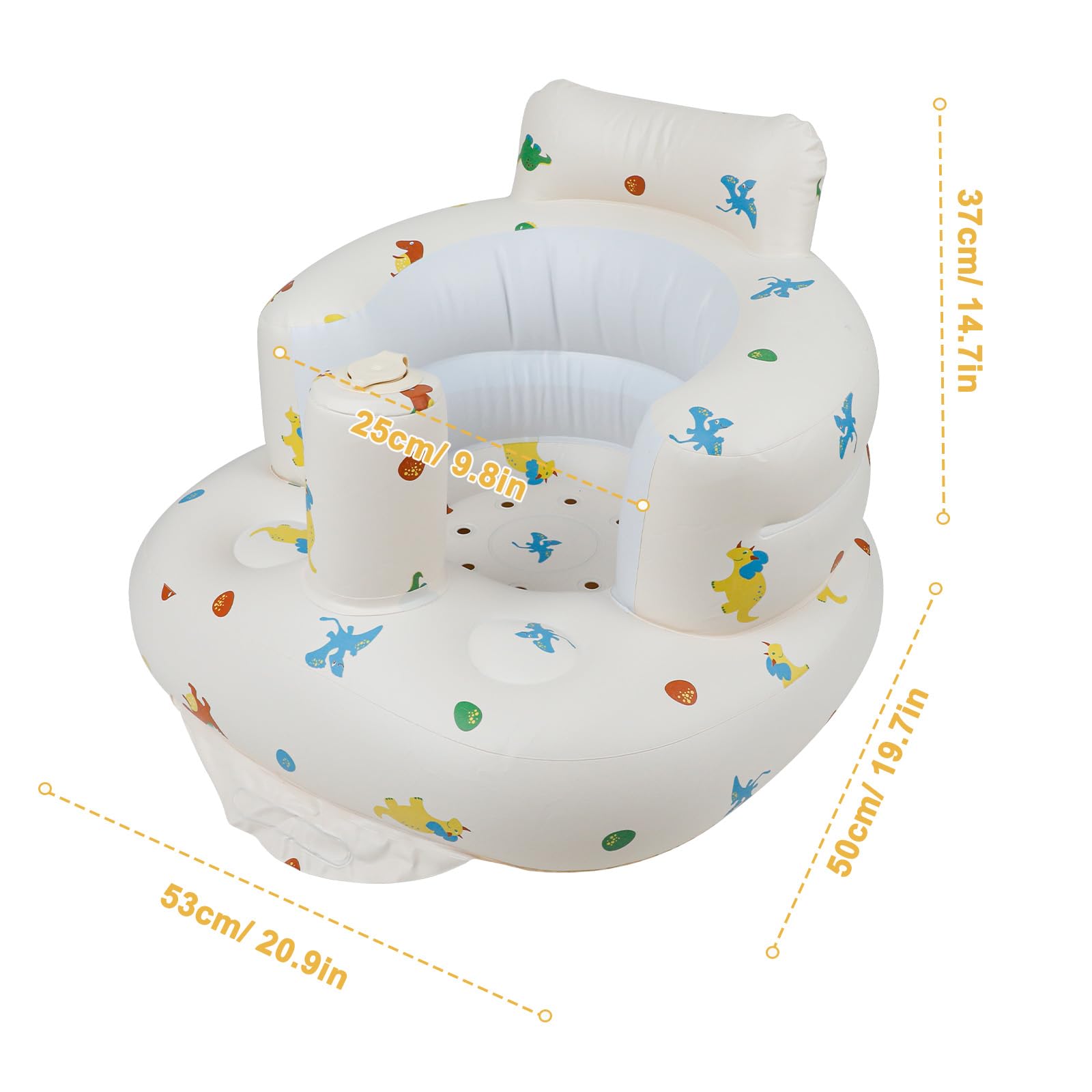 EKEPE dinosaur inflatable baby seat travel-fold design for compact storage