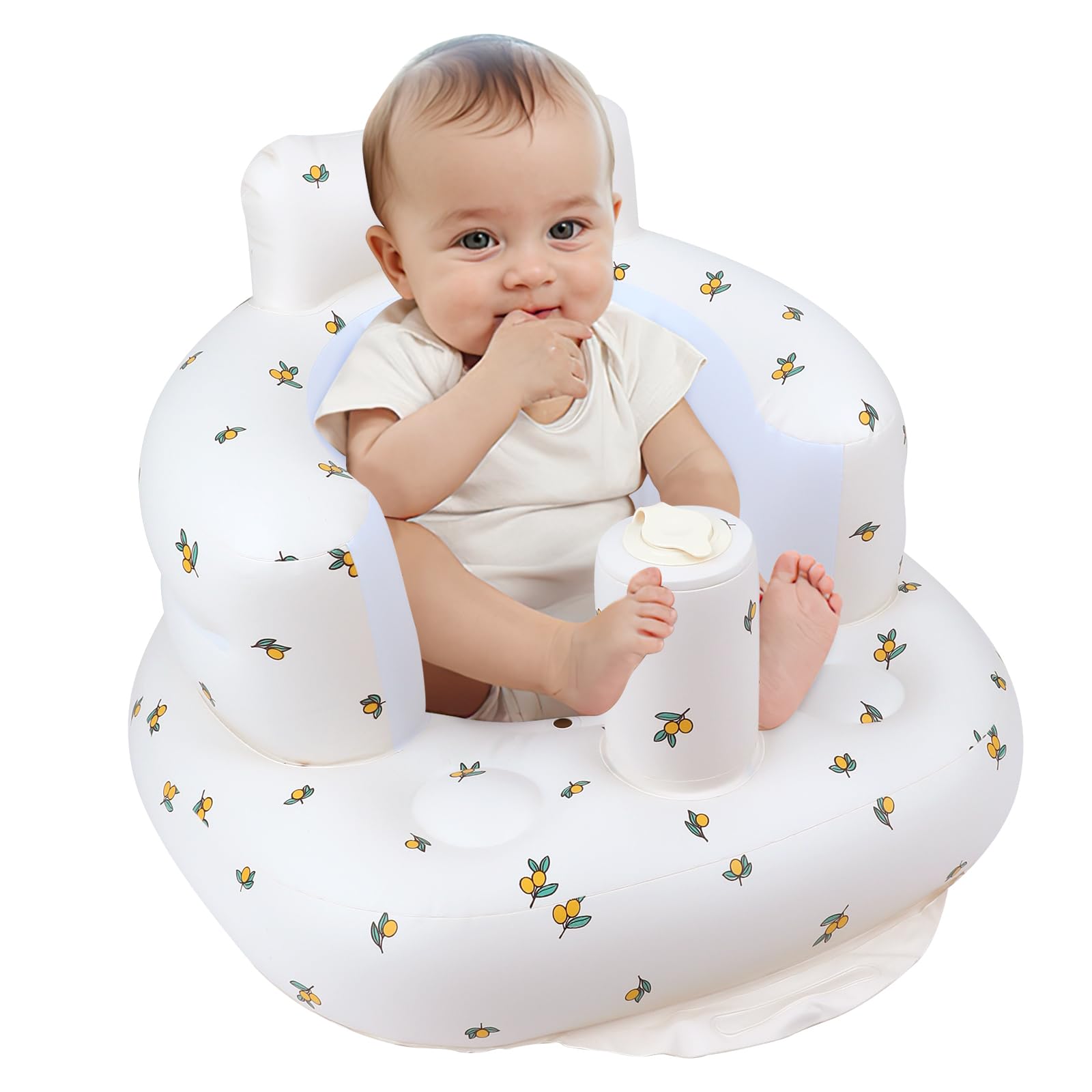 EKEPE inflatable baby seat front view showing stable sitting support for infants
