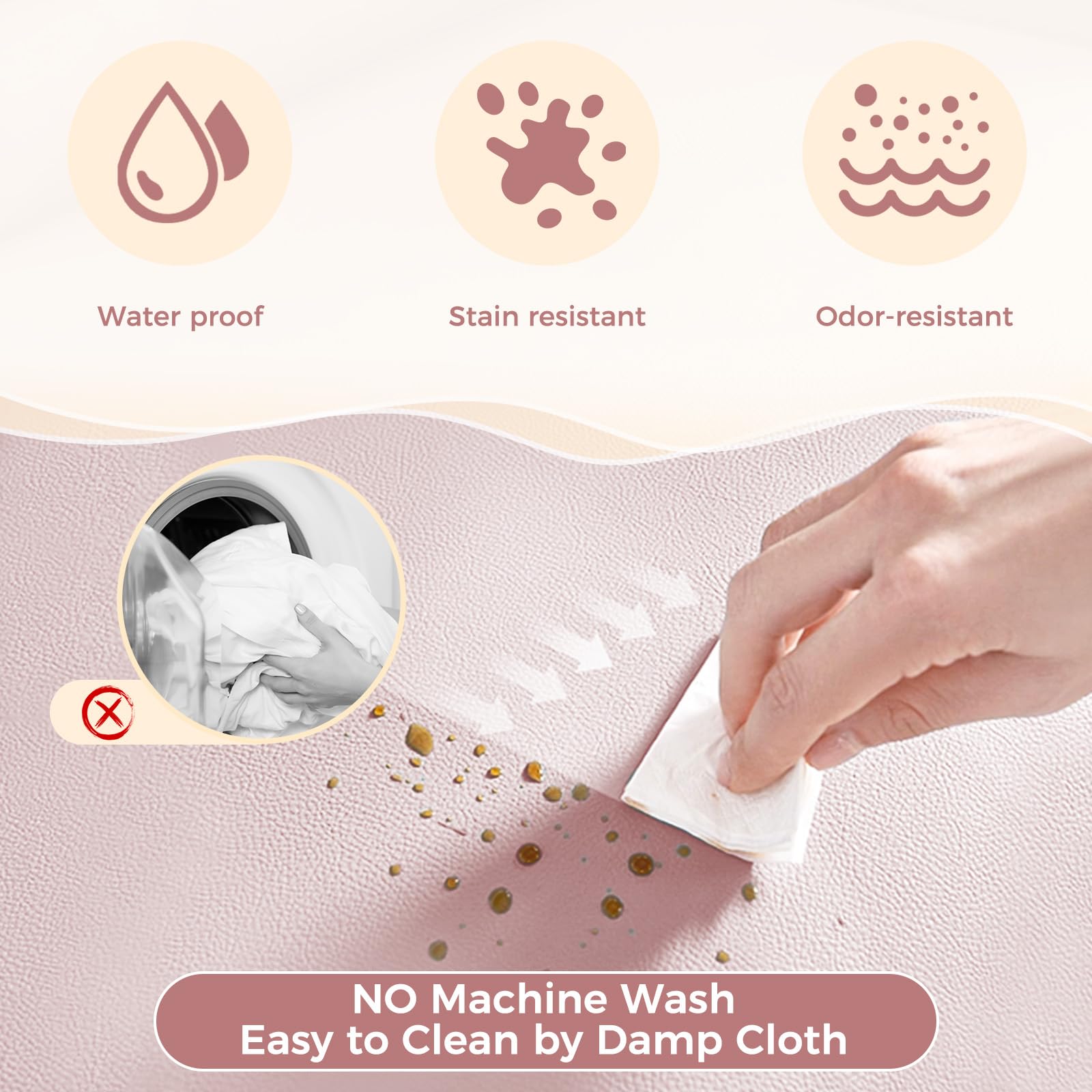 EKEPE removable PU leather cover is waterproof and easy to wipe