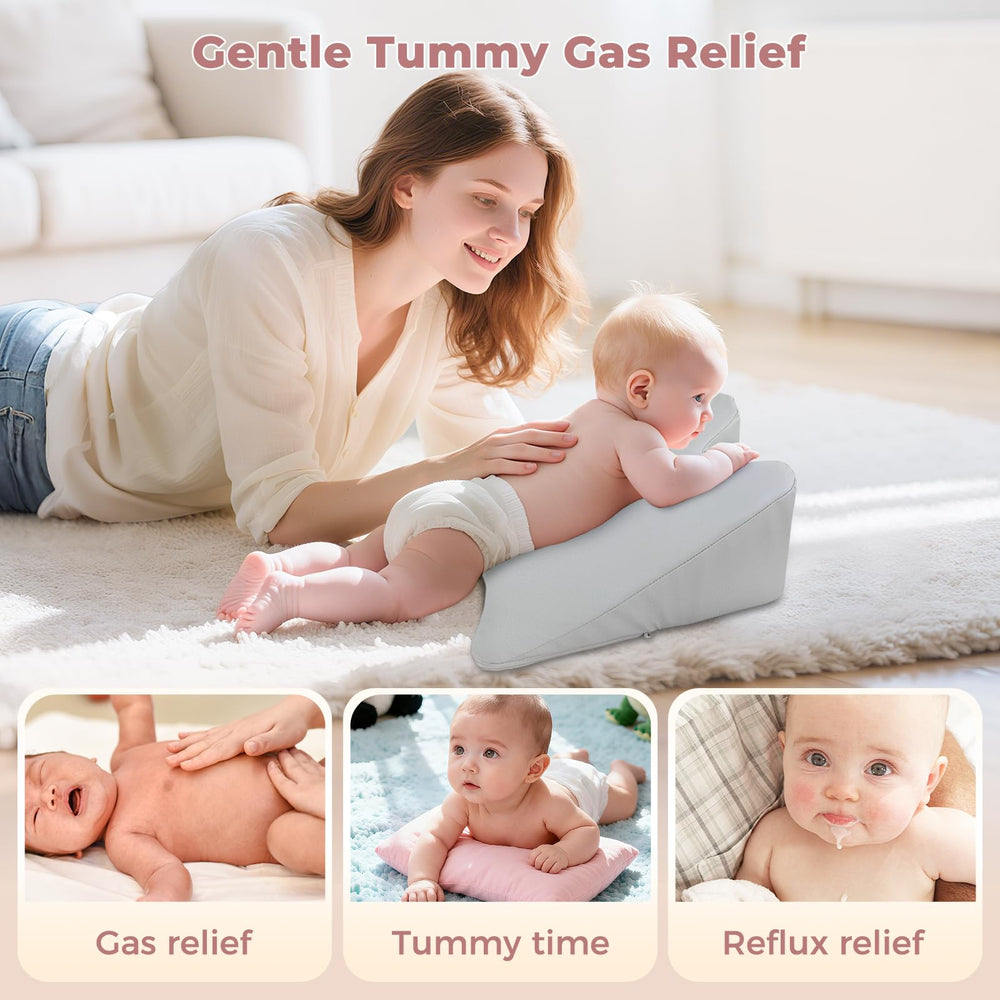 EKEPE tummy time mat elevates baby's head for better interaction and neck strength