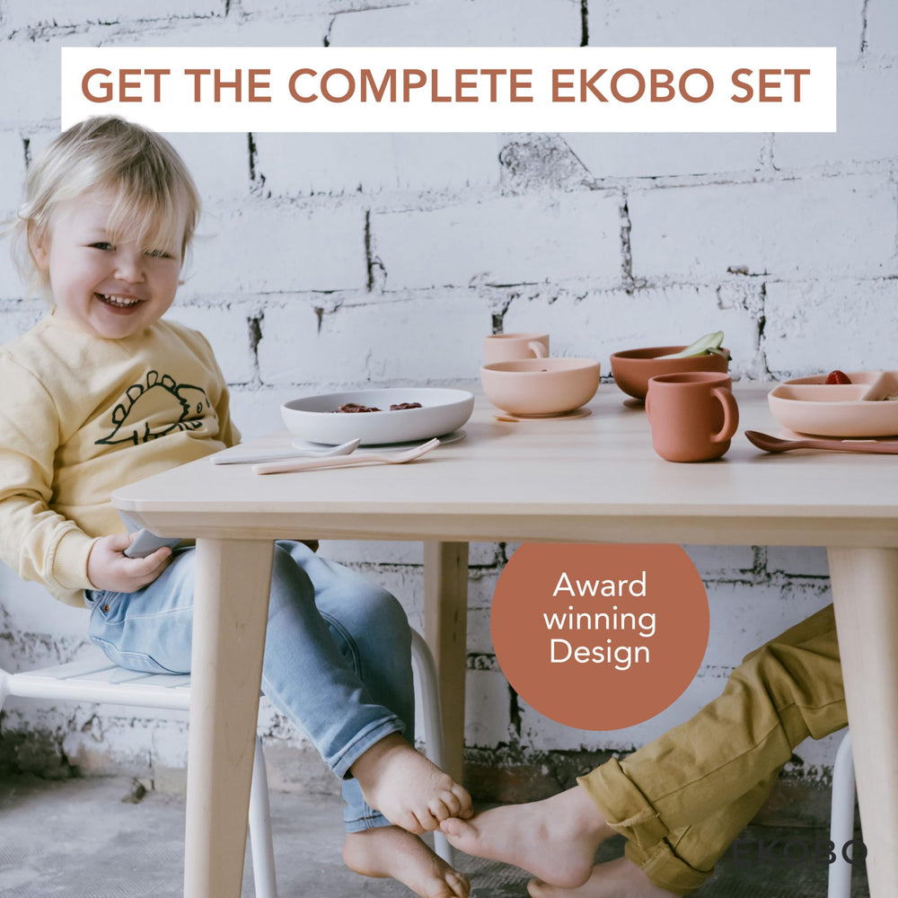 EKOBO silicone baby meal set coral durable BPA-free silicone for long-lasting use