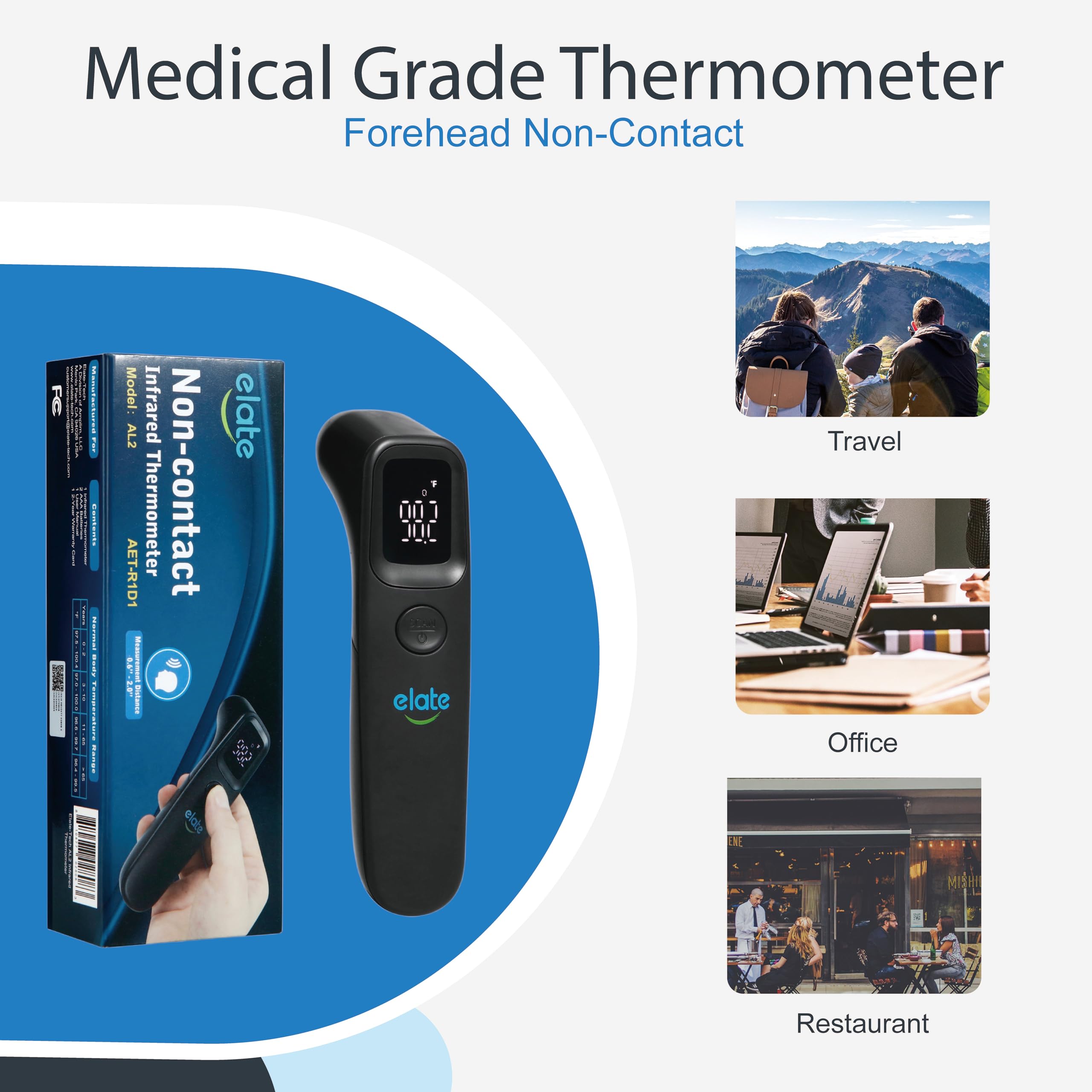 Elate hygienic design thermometer with touch-free use for clean routines.