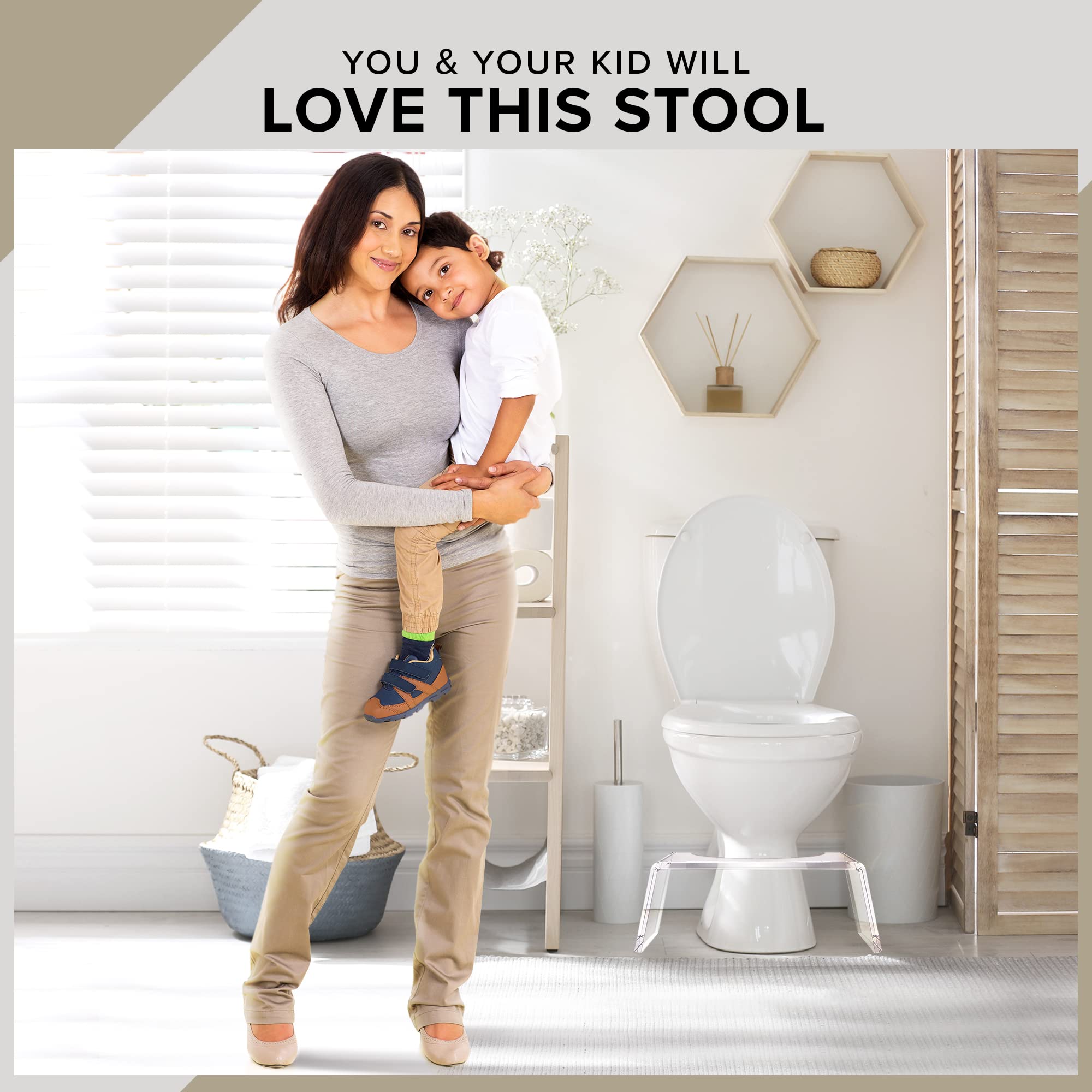 Elavain clear acrylic step stool slim design saves space in bathrooms