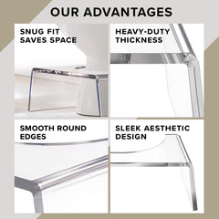 Elavain clear acrylic step stool near toilet for easy positioning during toilet use