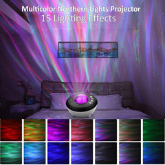 Elec3 Northern Lights ceiling view shows vibrant aurora and stars.