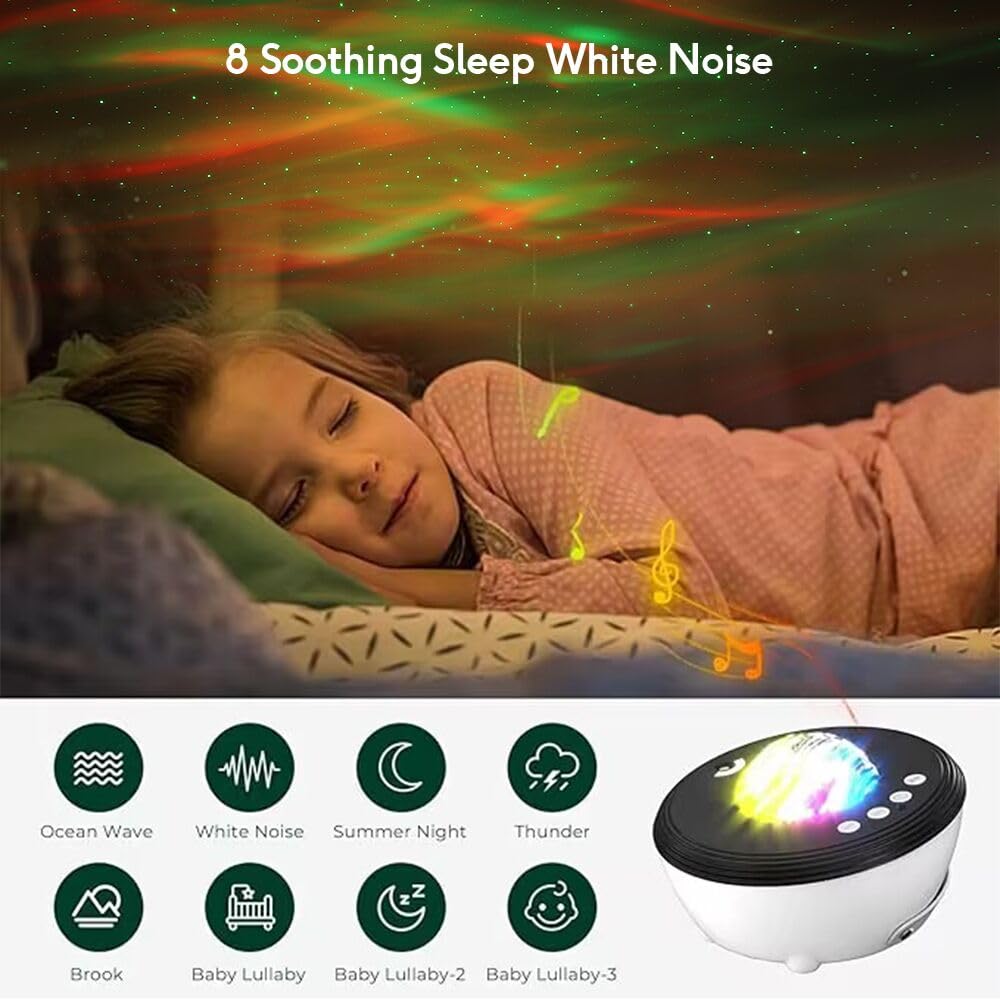 Elec3 Northern Lights projector in white noise mode aids relaxation.