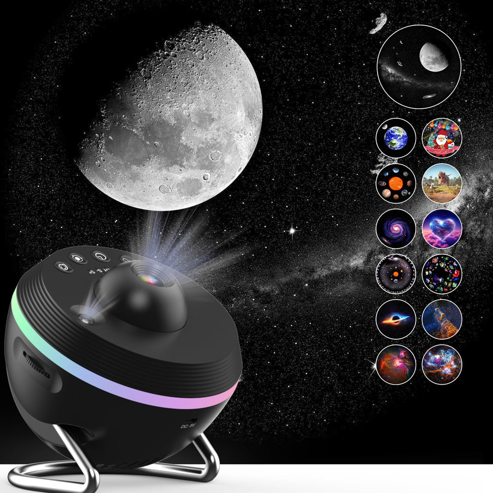 Elec3 Planetarium black model blends with bedroom decor while lighting up imagination.