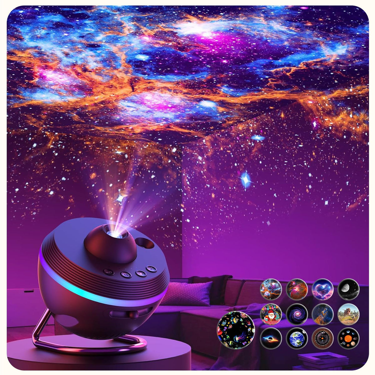 Elec3 Planetarium star projector creates a ceiling starry sky for immersive evenings.