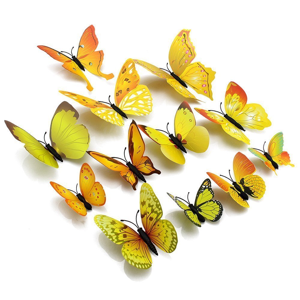 ElecMotive butterfly wall decal living room setup creates inviting focal points