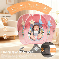 Electric Baby Swing Bluetooth music makes gentle melodies easy to enjoy
