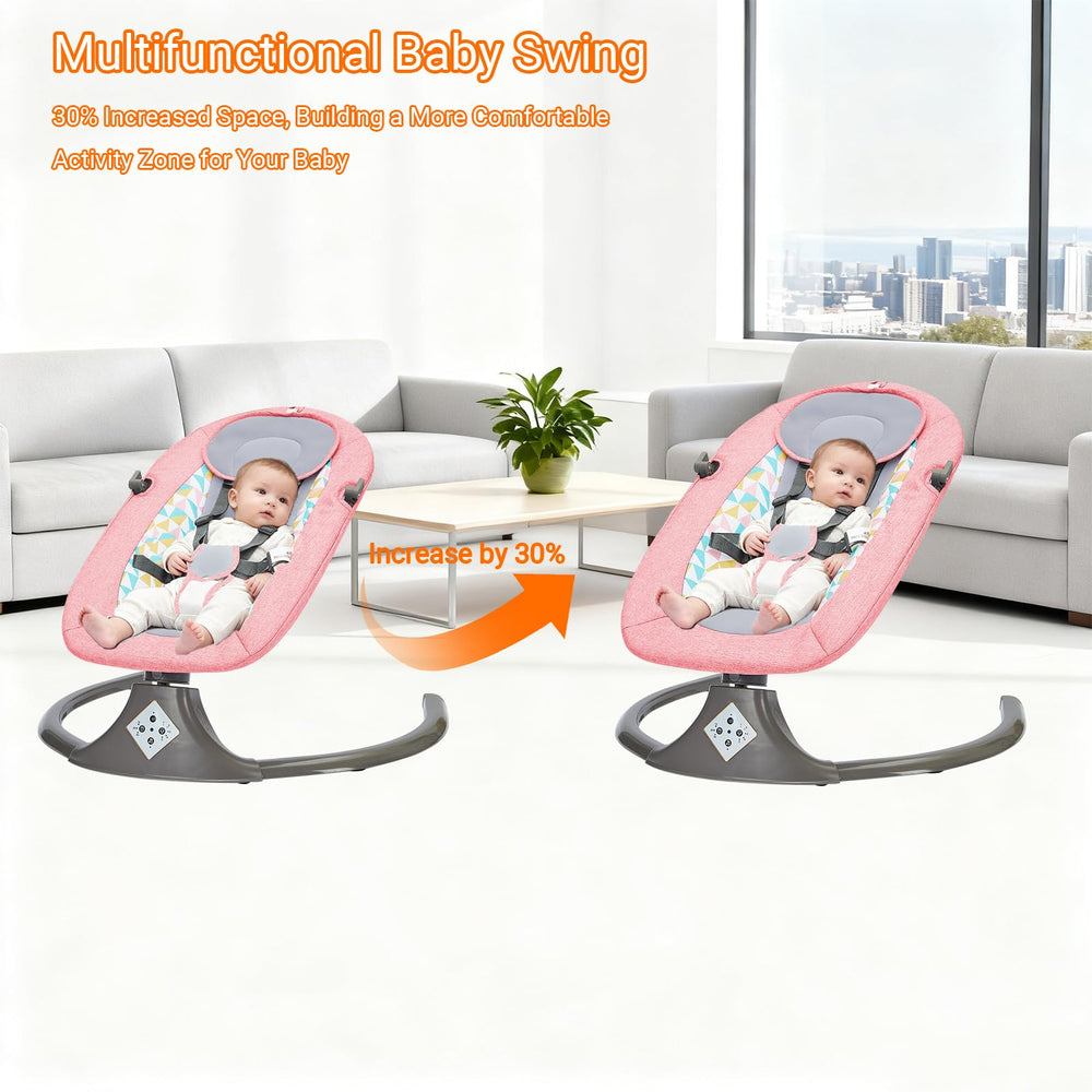 Electric Baby Swing machine-washable parts simplify cleaning and care