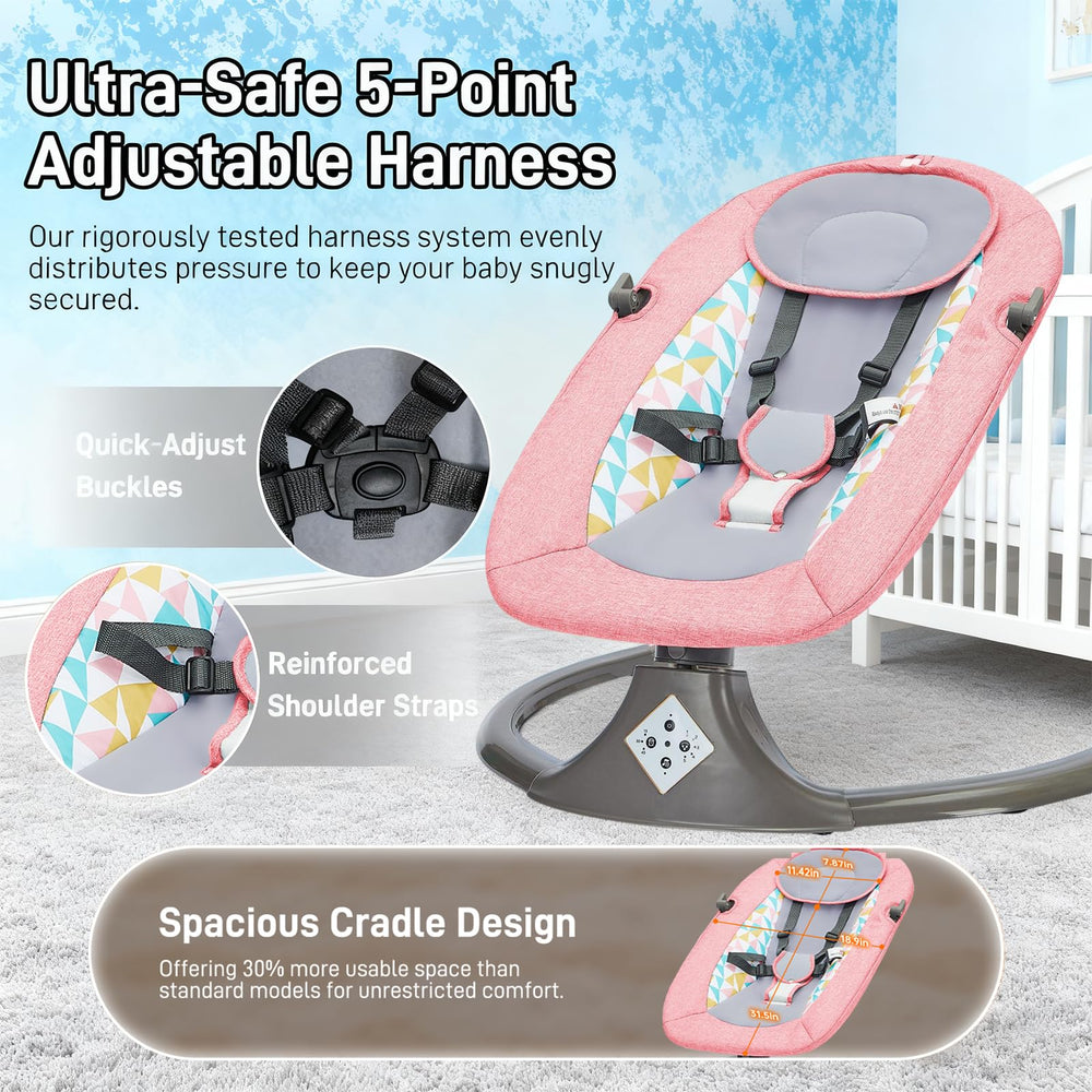 Electric Baby Swing portable design simplifies moving between rooms
