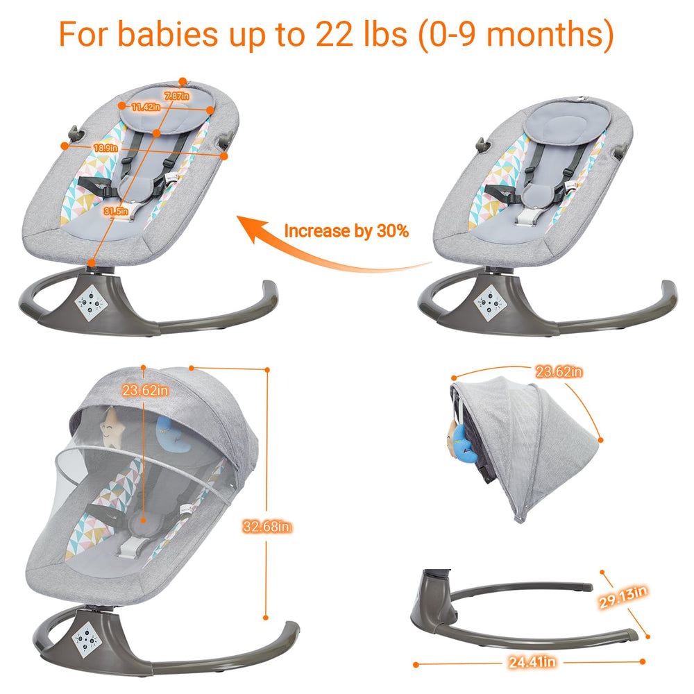 Electric Baby Swing remote control panel for easy operation and soothing adjustments.
