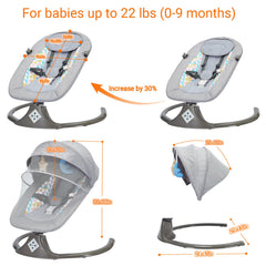 Electric Baby Swing remote control panel for easy operation and soothing adjustments.