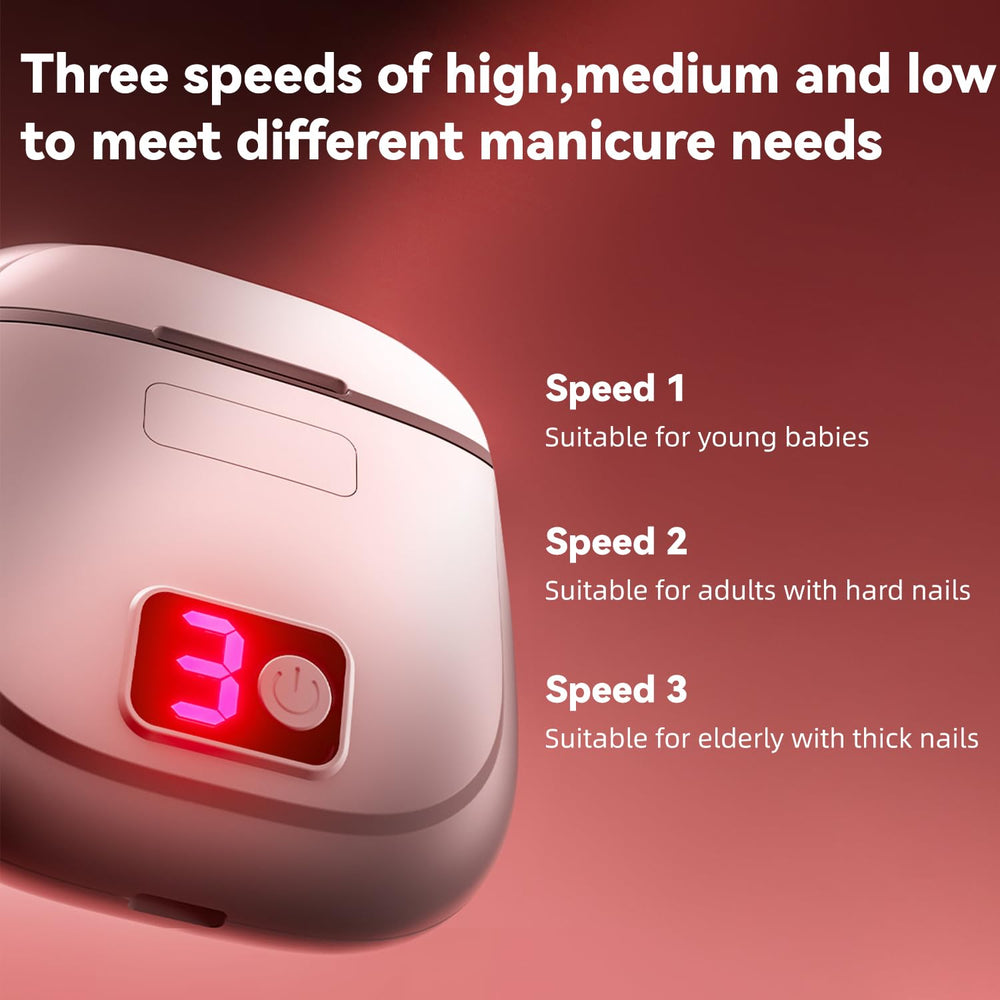 Close-up of LED display showing speed and battery status on Electric Nail Clippers