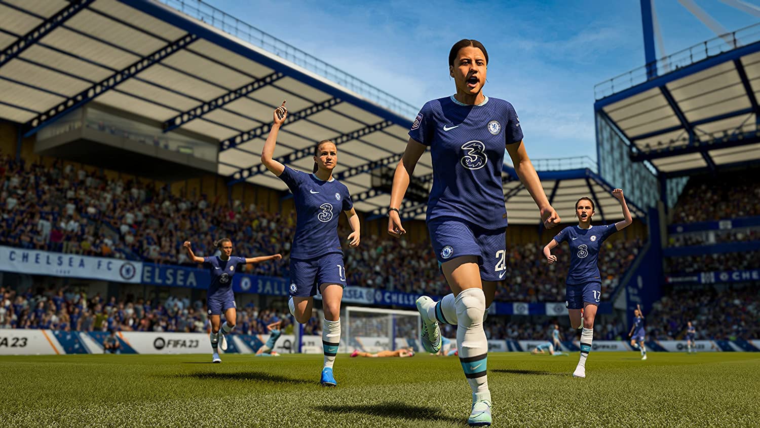 FIFA 23 Xbox One title screen featuring main menu and team logos