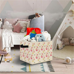 Elefeltclave collapsible storage bin, folded flat saves space when not in use.