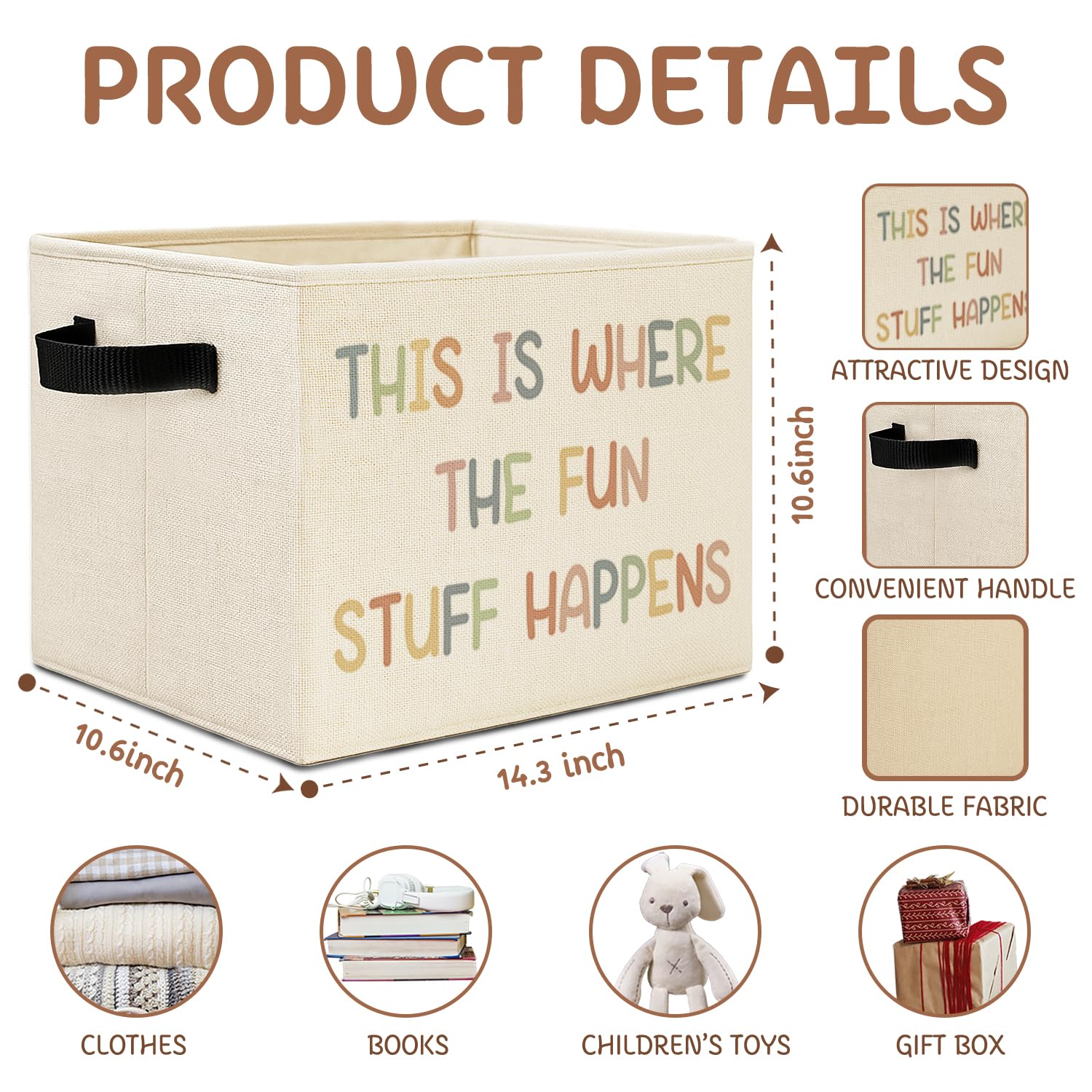 Elefeltclave Playroom Storage Bin gift-ready for a new space and easy organization.