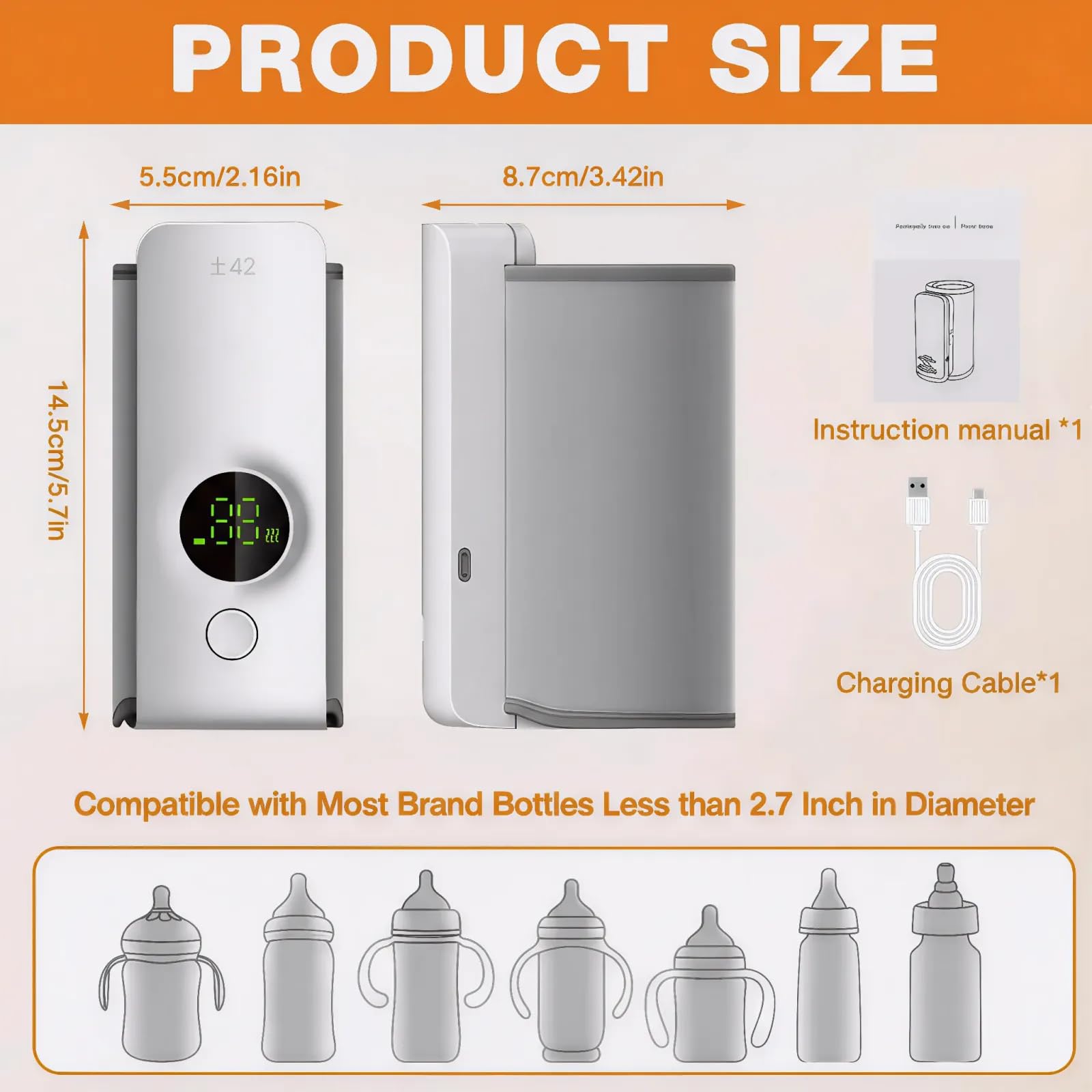 Elegant Aura bottle warmer inside a diaper bag for everyday use